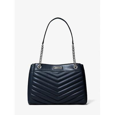 Michael Kors Whitney Medium Quilted Tote Bag Blue One Size
